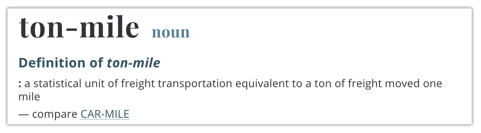 Ton Mile Definition 