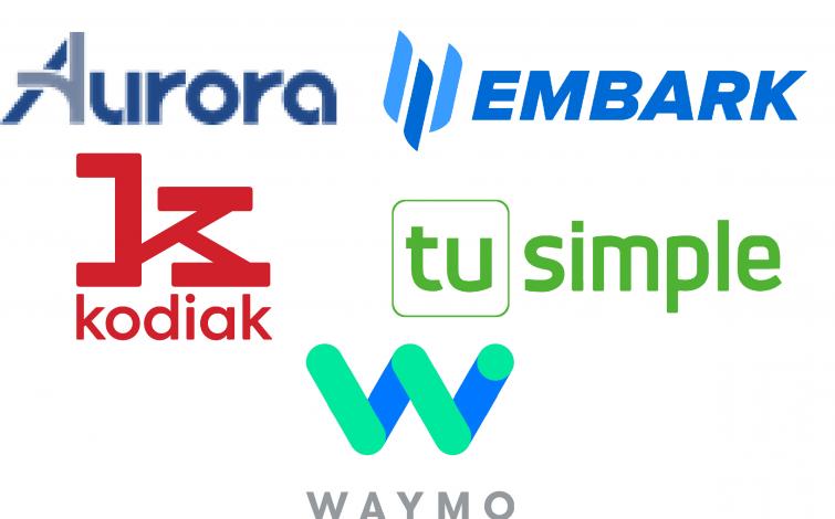 Aurora.Embark.Kodiak.TuSimple.Waymo Logos